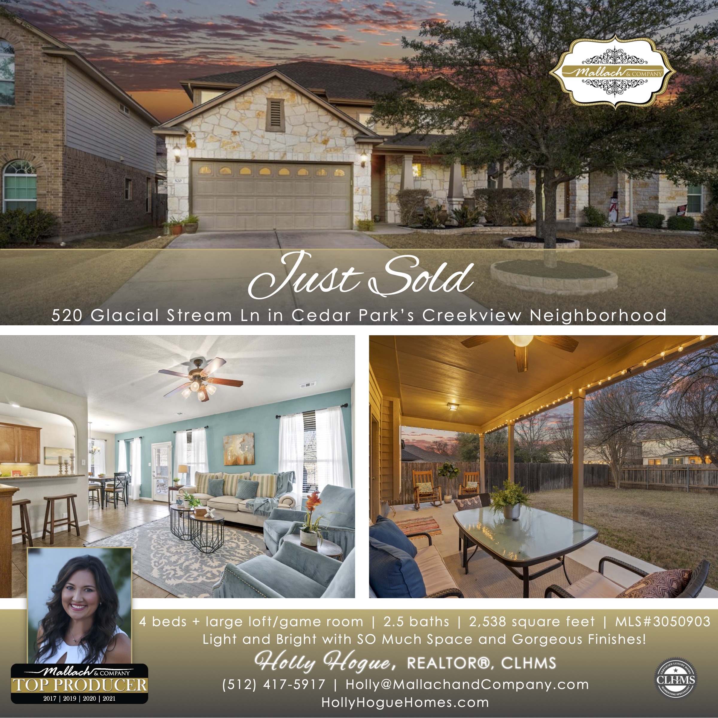 SOLD: 520 Glacial Stream Ln in Cedar Park, TX 78613