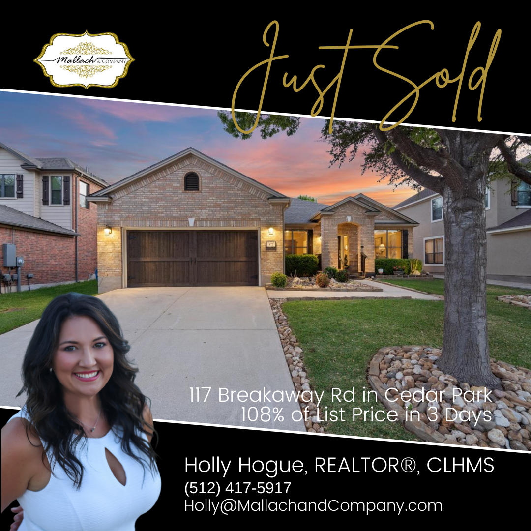 SOLD: 117 Breakaway Road in Cedar Park, TX 78613