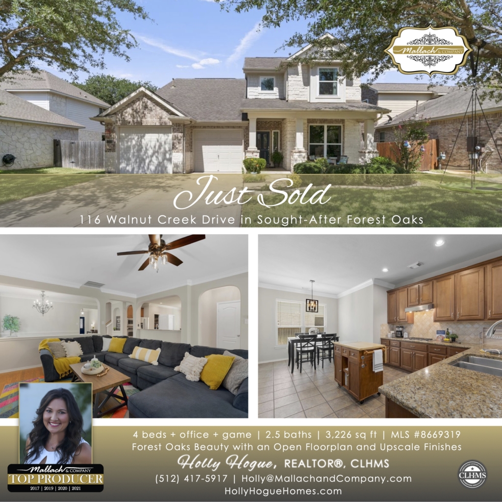 SOLD: 116 Walnut Creek Dr, Cedar Park, TX 78613